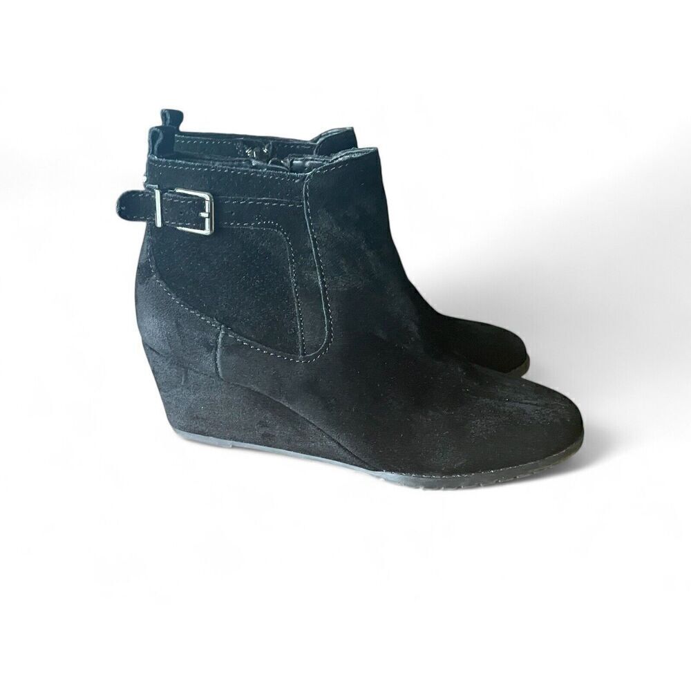 Alex Marie Women’s Shoes Boots-Ankle Genuine Black Suede Size 7 Great Condition